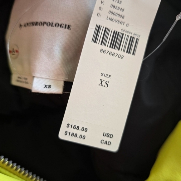 NWT Anthropologie Cropped Hooded Puffer Coat, Size XS - Picture 11 of 14